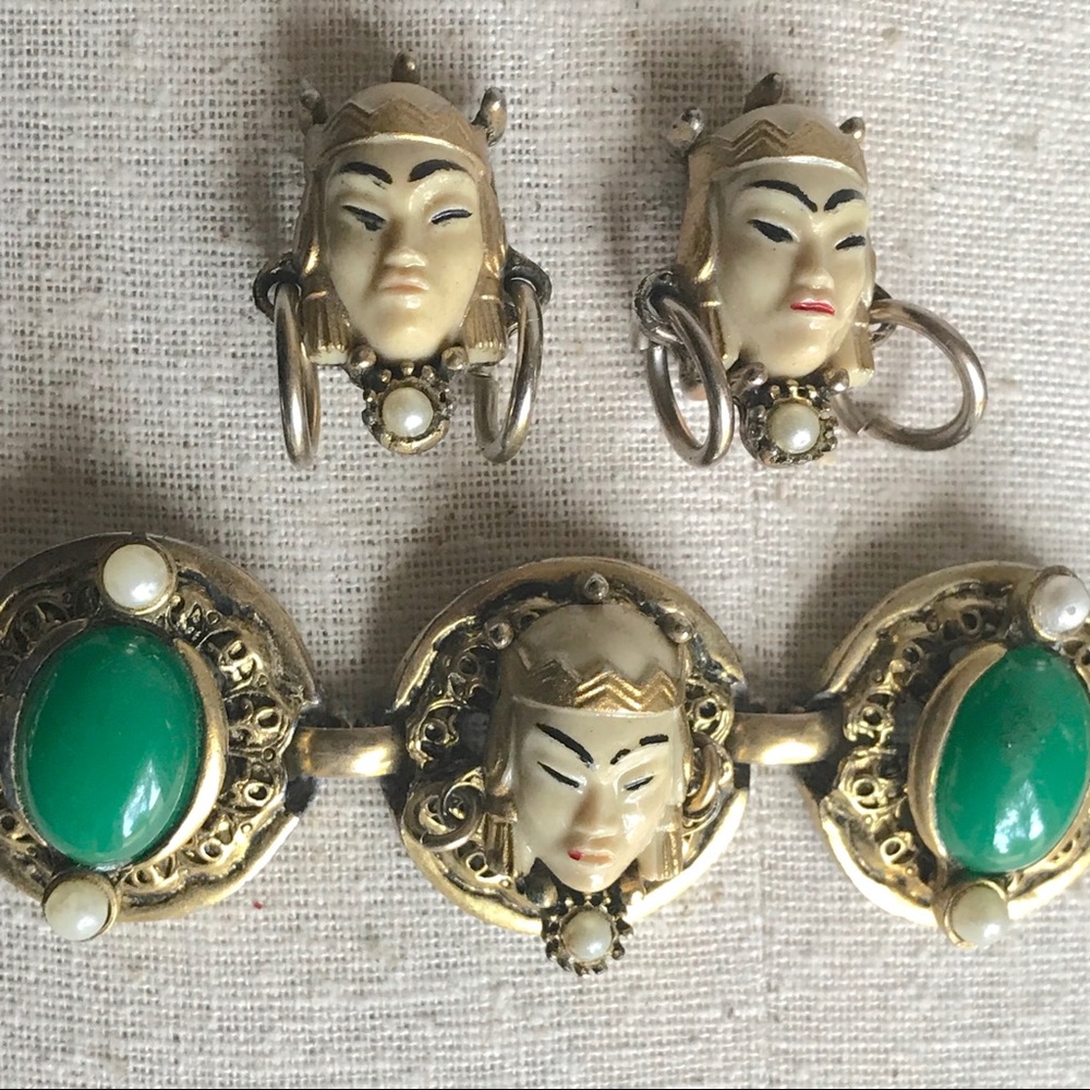 Vtg Bracelet Earring Set SELRO Designer Jewelry